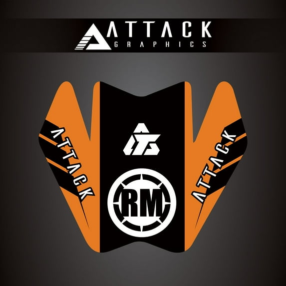 Attack Graphics Renegade Front Fender Decal Orange