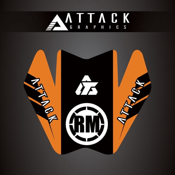 Attack Graphics Renegade Front Fender Decal Orange