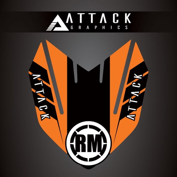 Attack Graphics Renegade Front Fender Decal Orange for Ktm 150 Sx 2016-2022