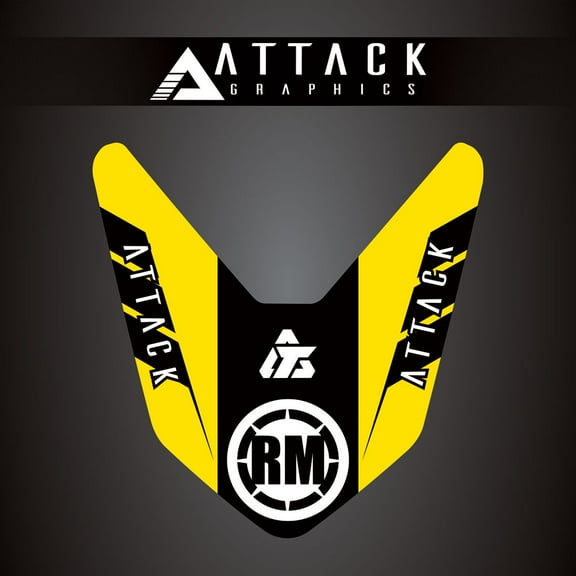 Attack Graphics Renegade Front Fender Decal Yellow for Suzuki RMZ450 2008-2017