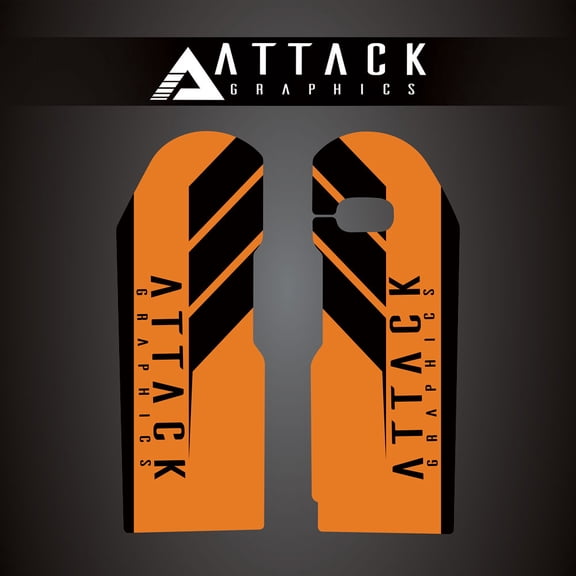 Attack Graphics Renegade Lower Fork Guard Decal Orange for KTM 400 EXC 4 Stroke 2000-2007