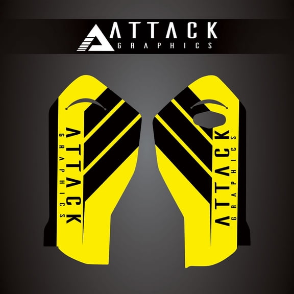 Attack Graphics Renegade Lower Fork Guard Decal Yellow for Husqvarna TC 125 2015-2022