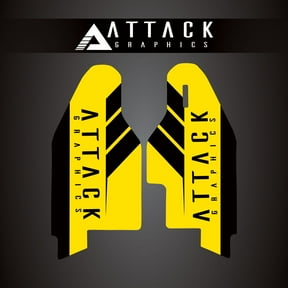 Attack Graphics Renegade Lower Fork Guard Decal Yellow for Suzuki RM125 2004-2007