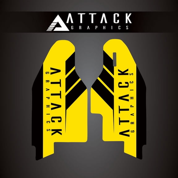 Attack Graphics Renegade Lower Fork Guard Decal Yellow for Suzuki RM125 2004-2007