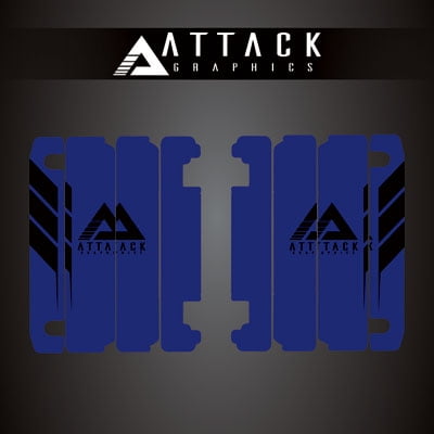 Attack Graphics Renegade Radiator Louver Decals Blue for Yamaha YZ250 Monster Energy Yamaha Racing Edition 2023