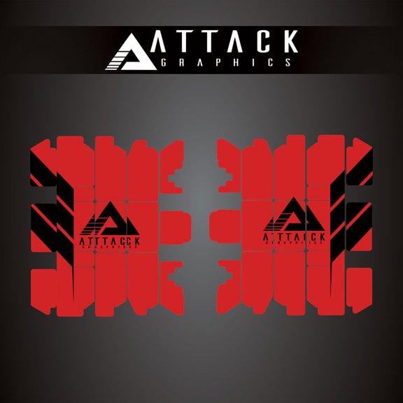 Attack Graphics Renegade Radiator Louver Decals Red
