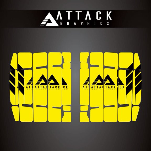 Attack Graphics Renegade Radiator Louver Decals Yellow For KTM 350 XCF-W 2020-2022
