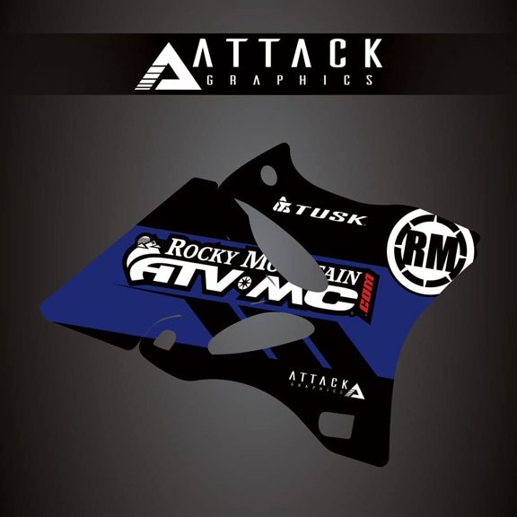 Attack Graphics Renegade Radiator Shroud Decal Blue for Yamaha YZ250 2004