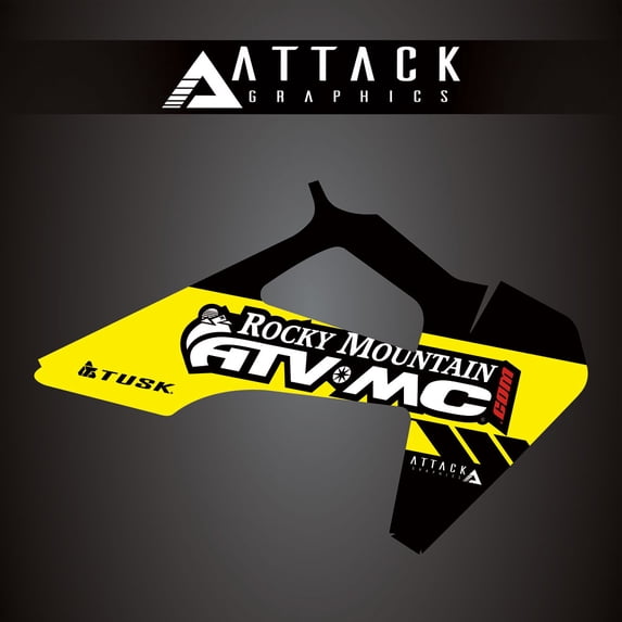 Attack Graphics 207-124-0024 Renegade Radiator Shroud Decal Husqvarna Yellow