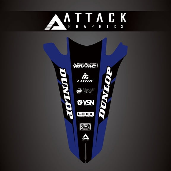 Attack Graphics Renegade Rear Fender Decal YZ Blue For Yamaha YZ250X 2023-2026