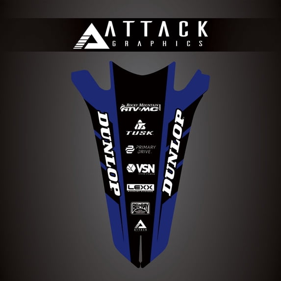 Attack Graphics Renegade Rear Fender Decal YZ Blue For Yamaha YZ250X 2023-2026