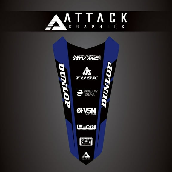 Attack Graphics Renegade Rear Fender Decal Blue for Yamaha WR450F 2012-2015
