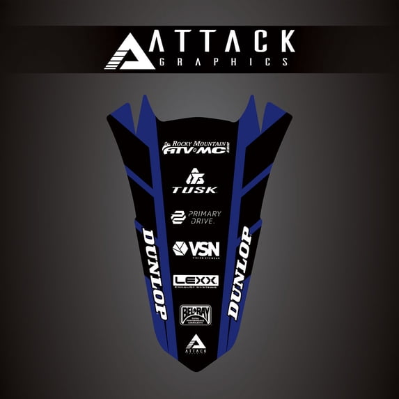 Attack Graphics Renegade Rear Fender Decal YZ Blue For Yamaha YZ250F 2014-2018