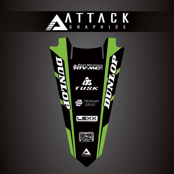 Attack Graphics Renegade Rear Fender Decal Green for Kawasaki KX450 X 2021-2022, 207-127-0010