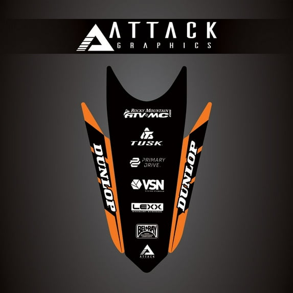 Attack Graphics Renegade Rear Fender Decal KTM Orange For KTM 150 XC-W (Fuel Injected) 2020-2023