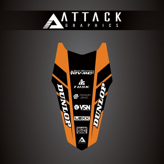 Attack Graphics Renegade Rear Fender Decal Ktm Orange for Ktm 300 Xc 2008-2010