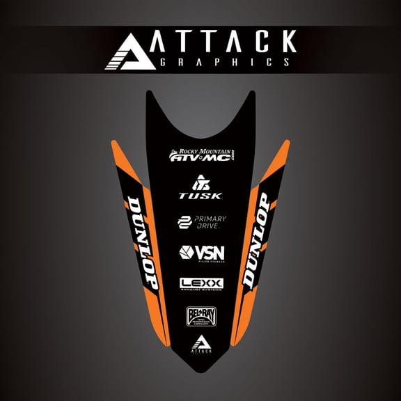 Attack Graphics Renegade Rear Fender Decal Ktm Orange for Ktm 350 Xc-F Kailub Russell Edition 2021