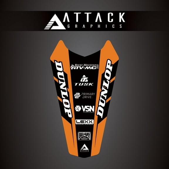 Attack Graphics Renegade Rear Fender Decal Orange for Ktm 450 Exc 4-Stroke 2004-2007