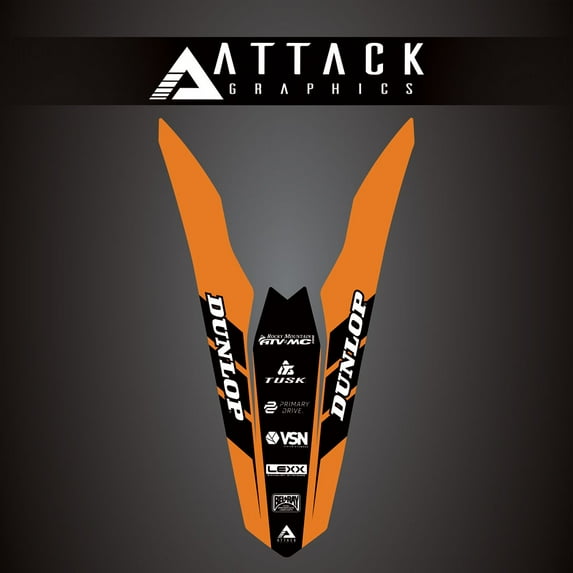Attack Graphics Renegade Rear Fender Decal Orange for KTM 500 XC-W 2012-2016