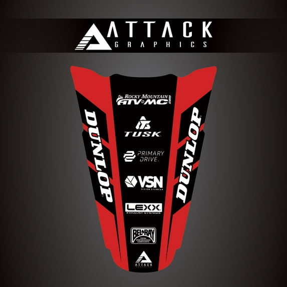 Attack Graphics Renegade Rear Fender Decal CR Red For Honda CRF450R 2002-2004