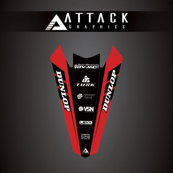 Attack Graphics Renegade Rear Fender Decal Red for Beta 300 RR 2023-2024
