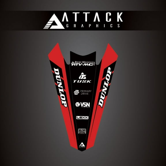 Attack Graphics Renegade Rear Fender Decal Red for Beta 350 RS 2024