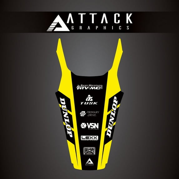 Attack Graphics Renegade Rear Fender Decal Husqvarna Yellow for Husqvarna Te 300 (Fuel Injected) 2020-2023