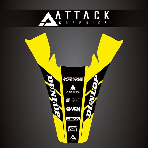 Attack Graphics Renegade Rear Fender Decal Yellow for Husqvarna FE 350 2017-2019
