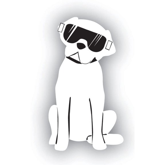Attack Graphics 161-906-0018 Ride Life Family Window Decal - 1.25" x 2.25" Dog White