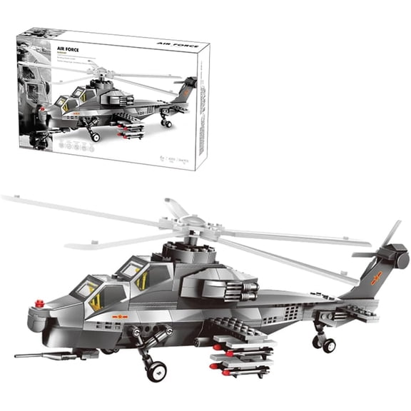 Attack Helicopter Air Force Building Block Set  304-Pcs Helicopter Building Toys Set  Building Block Plane Toy for Kids Older Than 8 and Adults  Compatible with All Building Bricks