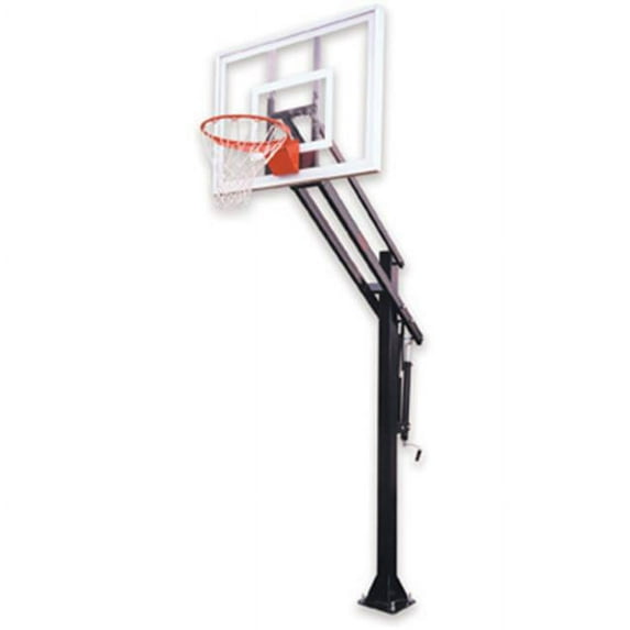 Attack III Steel-Acrylic In Ground Adjustable Basketball System, Forest Green