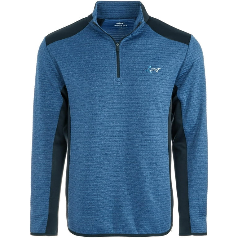 Attack Life By Greg Norman Men s Colorblock Long Sleeves 1 4 Zip Pullover Blue Size Medium Walmart