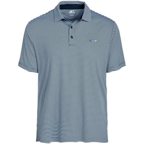 Attack Life By Greg Norman Men's Feeder Striped Polo Casual Shirt Blue Size XX-Large