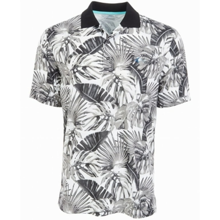 Attack Life By Greg Norman Men s Tropical Print Polo Grey Size X Large Walmart