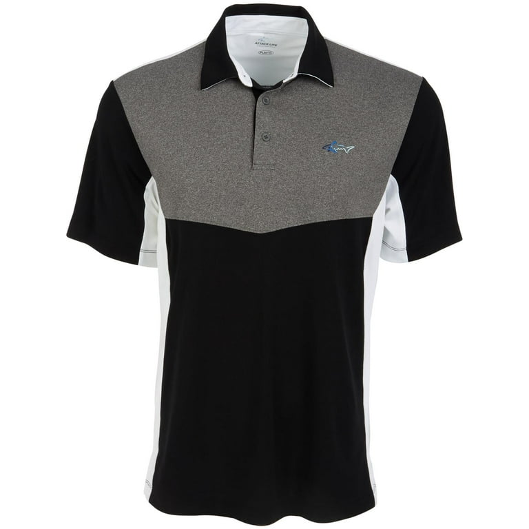 Attack Life by Greg Norman Mens Colorblock Logo Polo Shirt