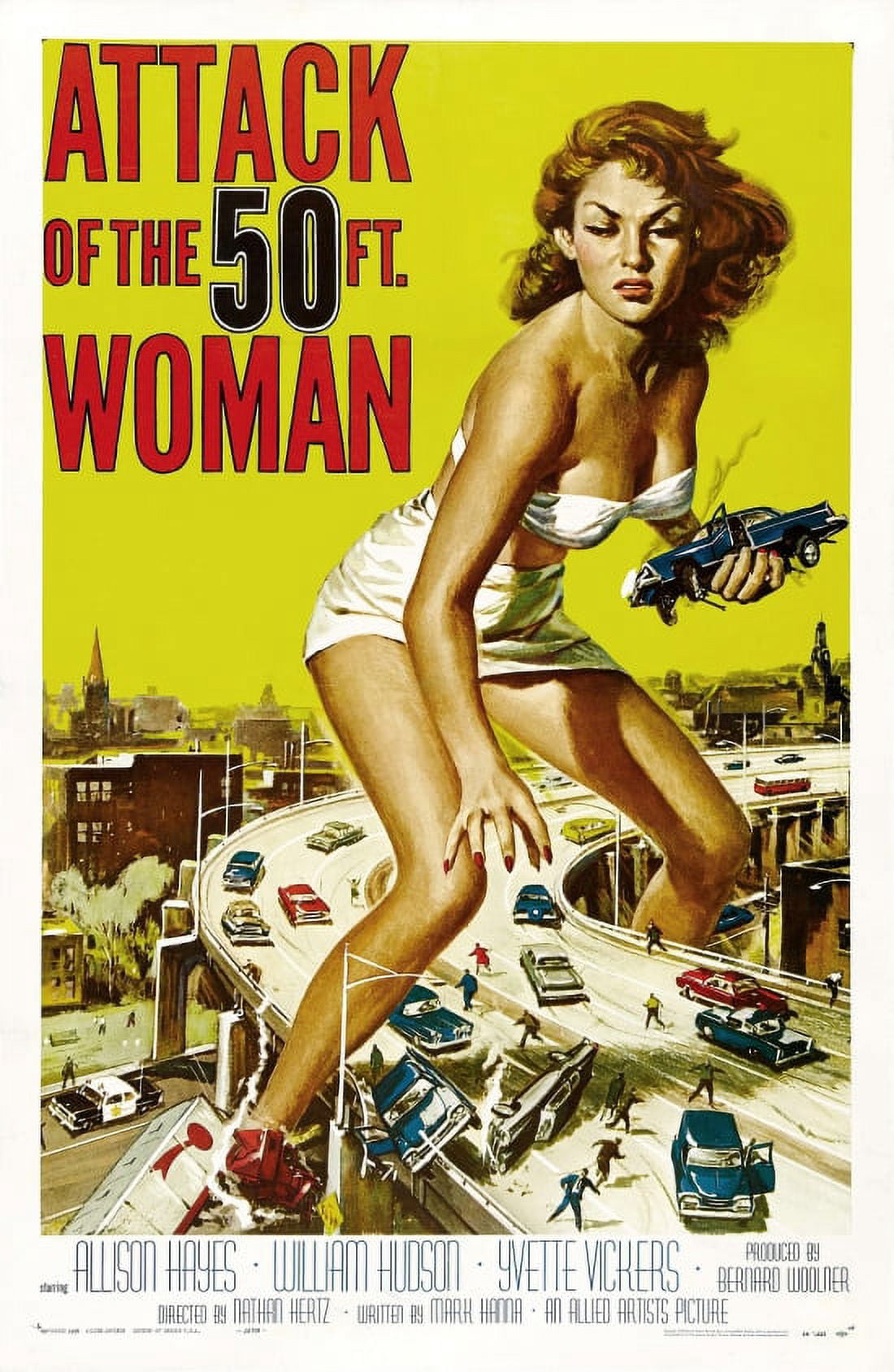 Attack Of The 50 Ft Woman Vintage Movie Canvas Art - (18 x 24)