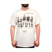 Attack On Titan Anime Characters Mens Size L Graphic Cotton T-Shirt - White - Large