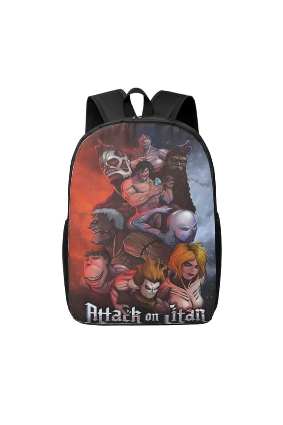 Attack On Titan Backpack 17 Inch Large Capacity Casual School Bag Lightweight Daypack Laptop Bag Travel Hiking Camping