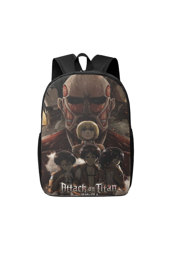 Attack On Titan Backpack 17 Inch Large Capacity Casual School Bag Lightweight Daypack Laptop Bag Travel Hiking Camping