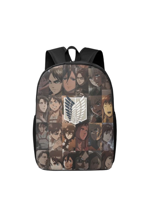 Attack On Titan Backpack 17 Inch Large Capacity Casual School Bag Lightweight Daypack Laptop Bag Travel Hiking Camping