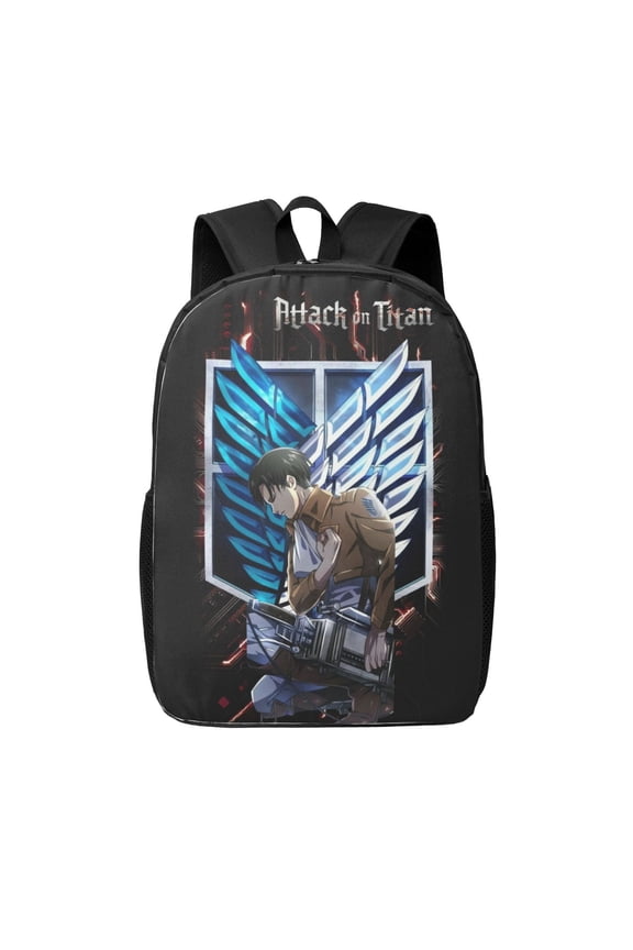 Attack On Titan Backpack 17 Inch Large Capacity Casual School Bag Lightweight Daypack Laptop Bag Travel Hiking Camping