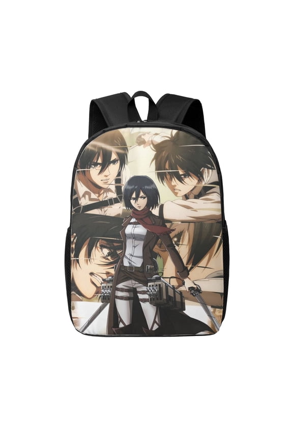Attack On Titan Backpack 17 Inch Large Capacity Casual School Bag Lightweight Daypack Laptop Bag Travel Hiking Camping