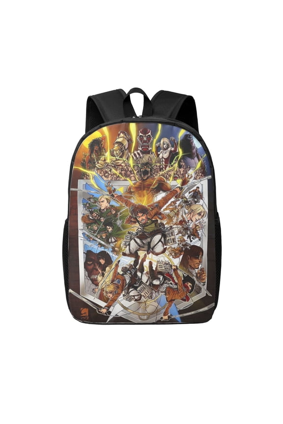 Attack On Titan Backpack 17 Inch Large Capacity Casual School Bag Lightweight Daypack Laptop Bag Travel Hiking Camping