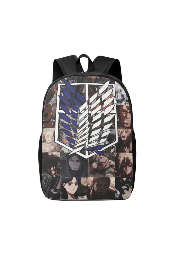 Attack On Titan Backpack 17 Inch Large Capacity Casual School Bag Lightweight Daypack Laptop Bag Travel Hiking Camping