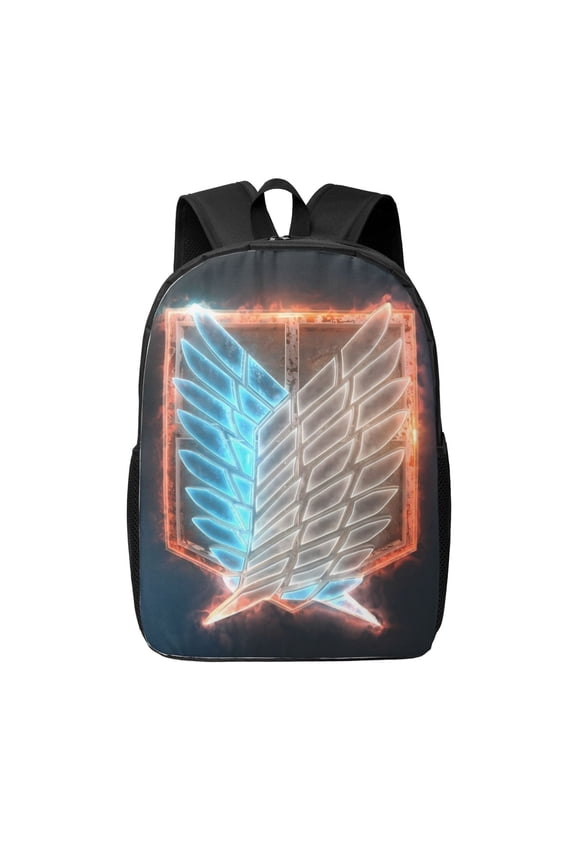 Attack On Titan Backpack 17 Inch Large Capacity Casual School Bag Lightweight Daypack Laptop Bag Travel Hiking Camping