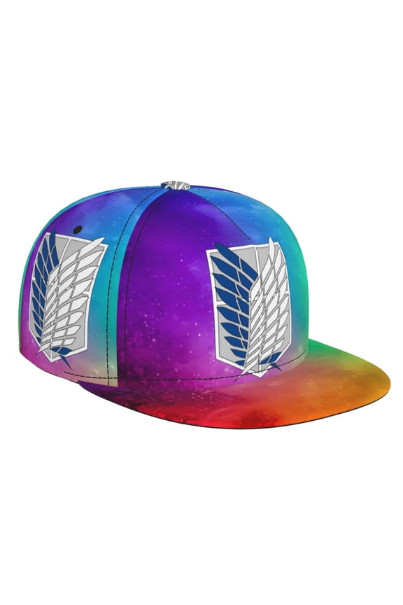 Attack On Titan Baseball Cap For Men, Women & Kids, Classic Flat Brim Hat Hip Hop Trucker Hat Adjustable Snapback Hat