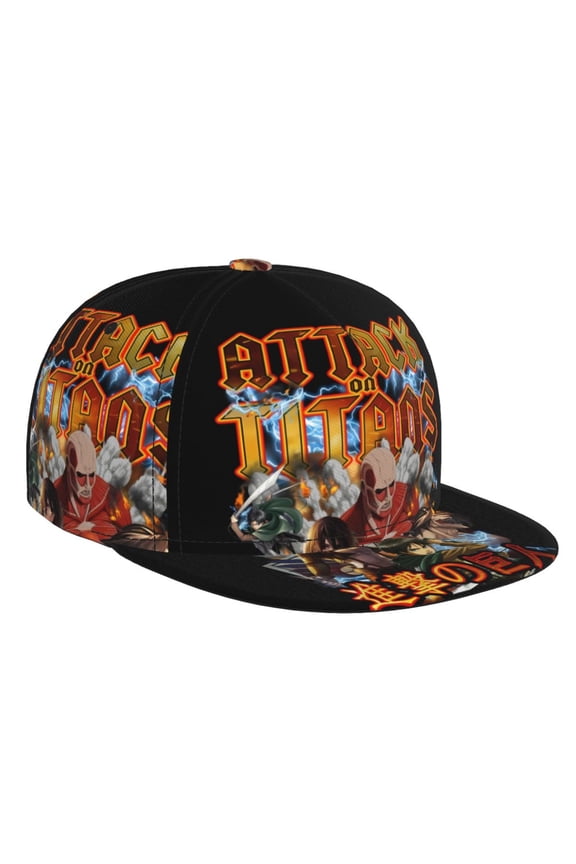 Attack On Titan Baseball Cap For Men, Women & Kids, Classic Flat Brim Hat Hip Hop Trucker Hat Adjustable Snapback Hat