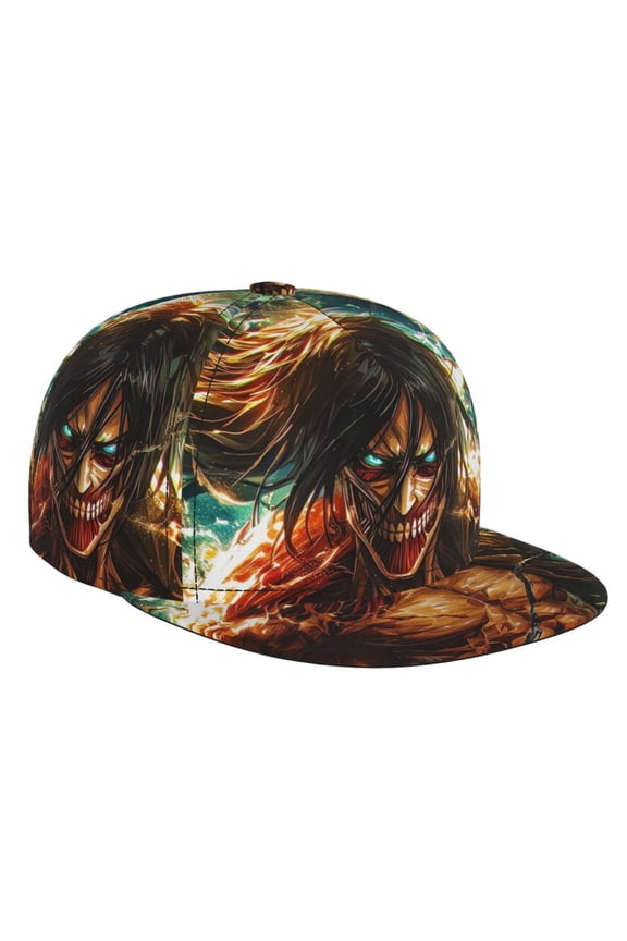 Attack On Titan Baseball Cap For Men, Women & Kids, Classic Flat Brim Hat Hip Hop Trucker Hat Adjustable Snapback Hat