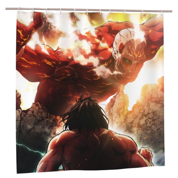 Attack On Titan Bathroom Shower Curtain,Bath Curtains Durable Waterproof Bath Curtain With 12 Hooks,72x72in, Adluts Girls Boys Bathroom Decor House Gifts