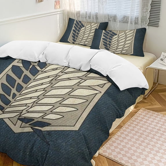 Attack On Titan Bedding Sets Comfort 3 Pieces Bedding Set 1 Duvet Cover + 2 Pillowcase Decorative Bedding 86"x70"